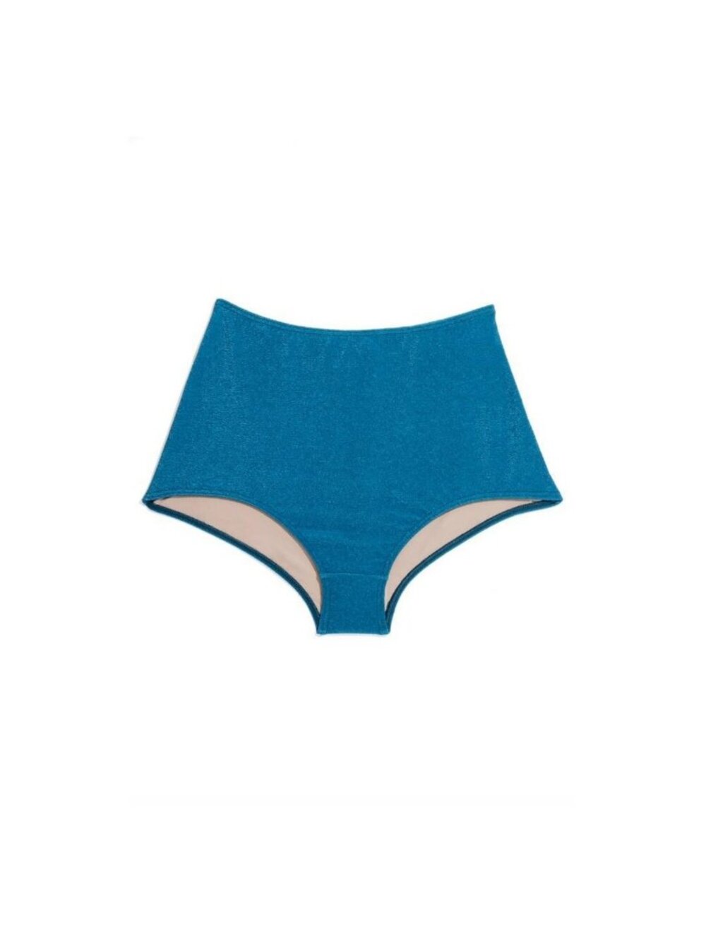 PRISM Hollywood High-Waisted Pant Aqua Stretchy Bikini Bottom Blue Lined NWT